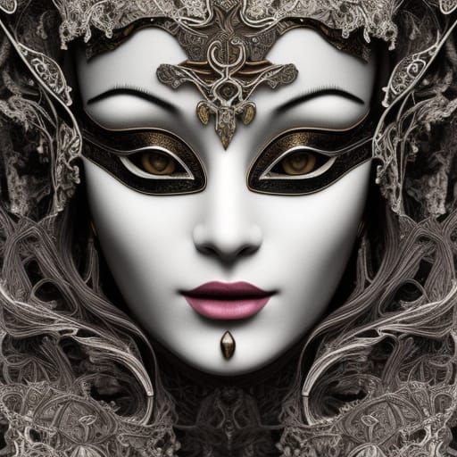 Intricate Venetian Mask in Sugarpunk Style