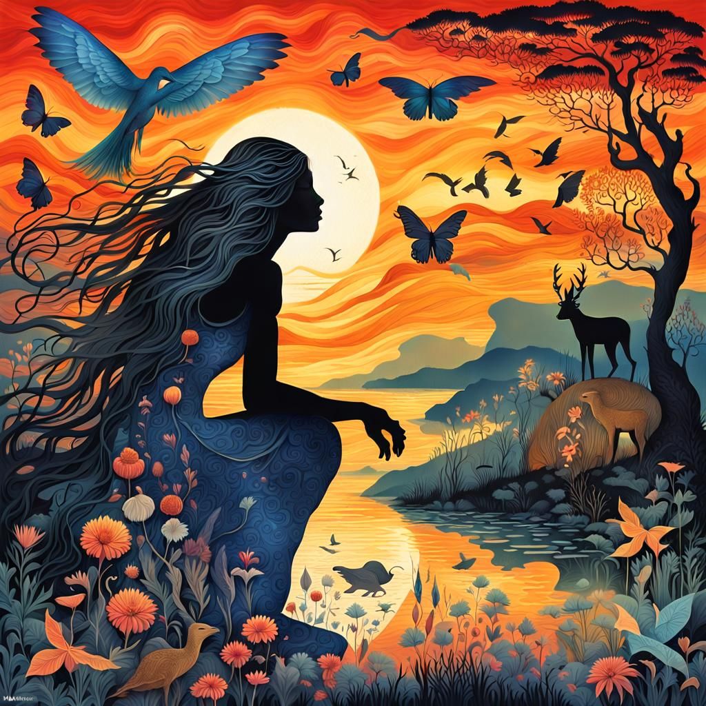 Mystical Creatures Emerge at Sunset: High-Resolution Photo