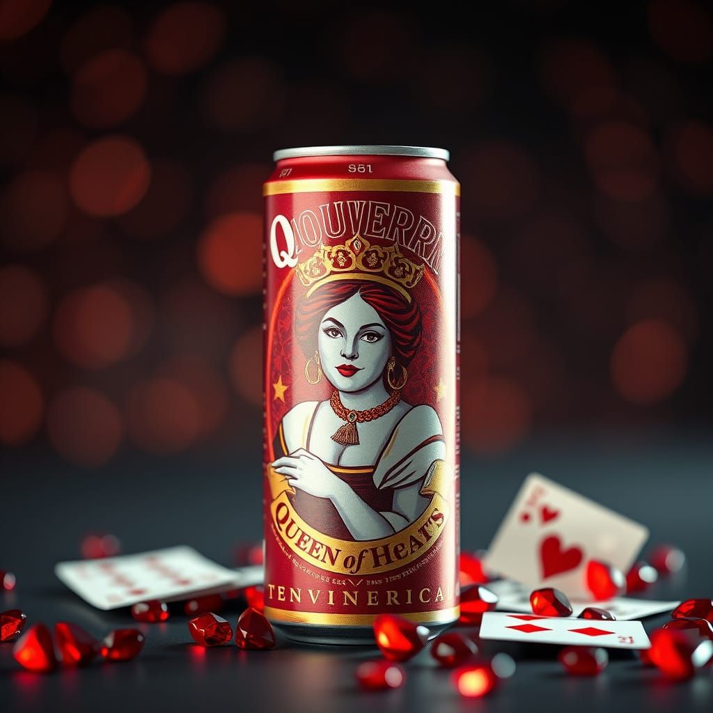 Queen of Hearts Energy Drink with Crystal Accents
