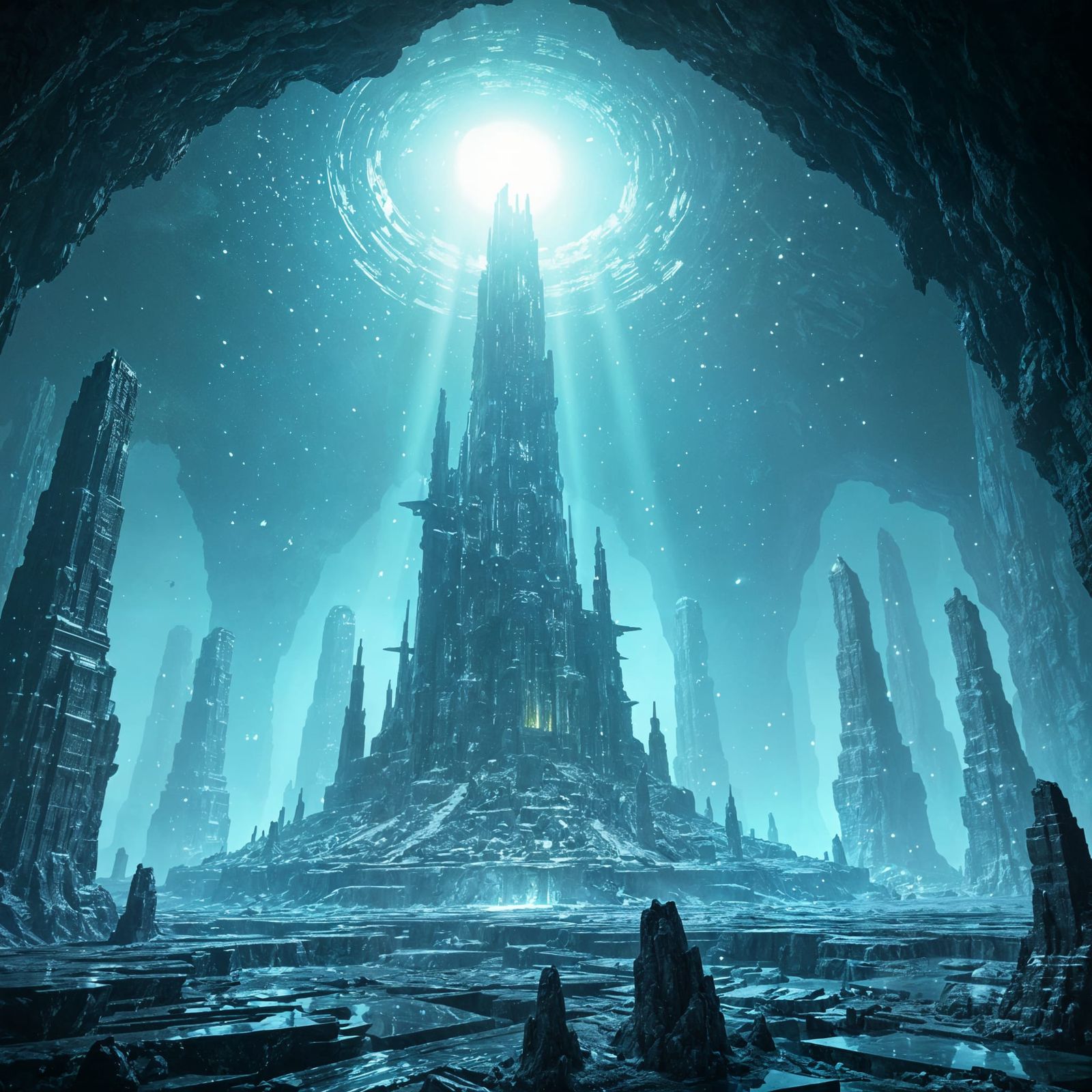 Crystal City in Subterranean Cavern