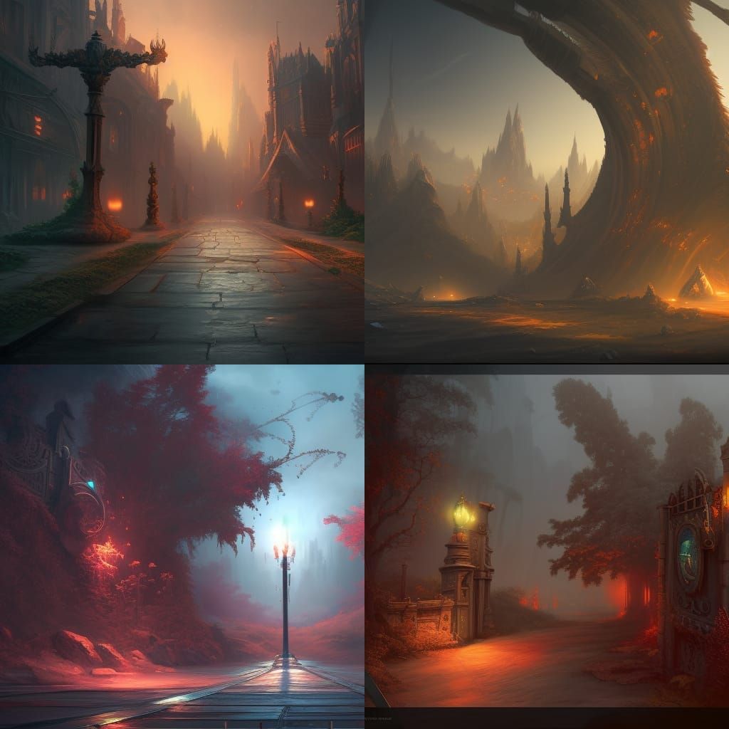 Detailed Stop Sign in Fantasy Art Style