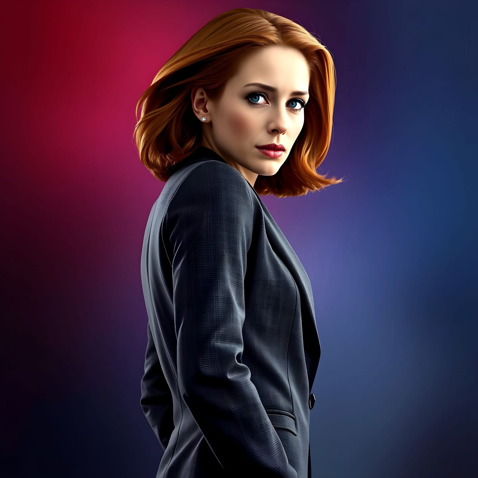 Scully in Action: A Hyperrealistic Portrait of a Fierce Agen...