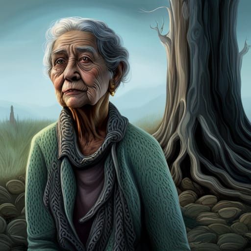 Hyperrealistic Tree Women in Expressionist Style