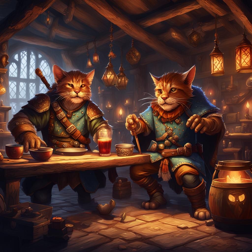 Tabaxi Barbarian and Hobgoblin Bard Play D&D