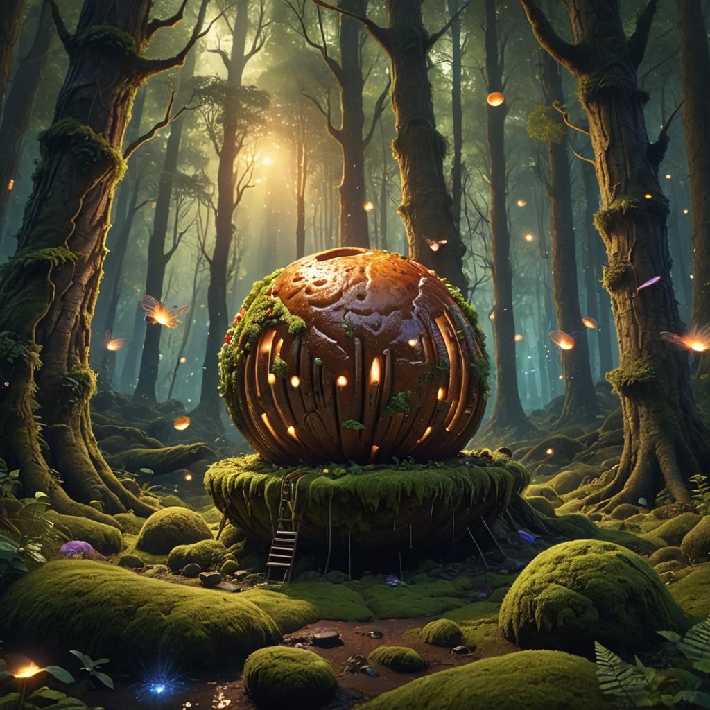 Giant Meatball's Forest Flute Serenade: Digital Matte Painti...