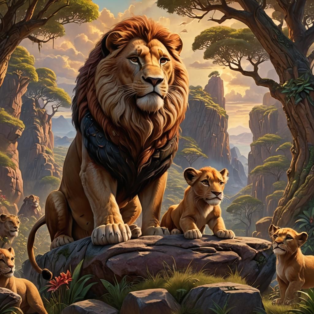 Mufasa and Simba: a Detailed Matte Painting