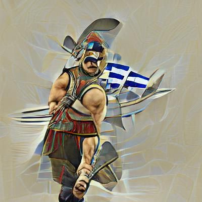 Stoic Greek Warrior in Classical Armor