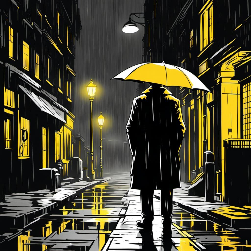 Noir Hunter in Rain, Comic Book Style