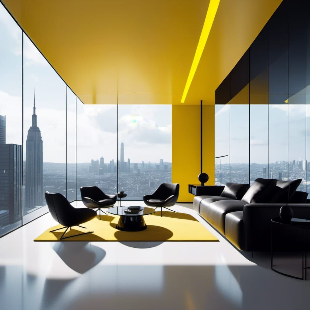 Mirror's Edge Architecture with Yellow Lighting