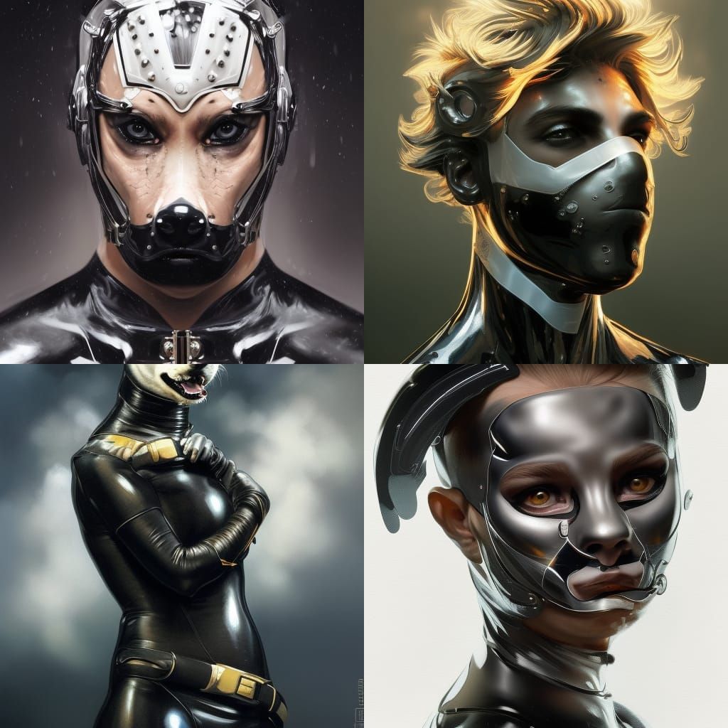 Jojo The Dog Faced Boy in Latex: Hyperdetailed Portrait