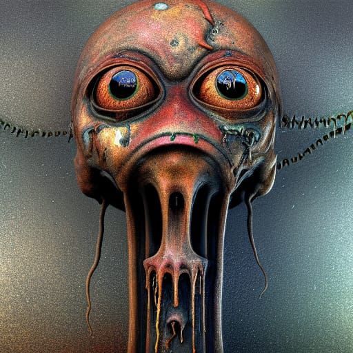 Sinister Alien Orb over Post-Apocalyptic Landscape