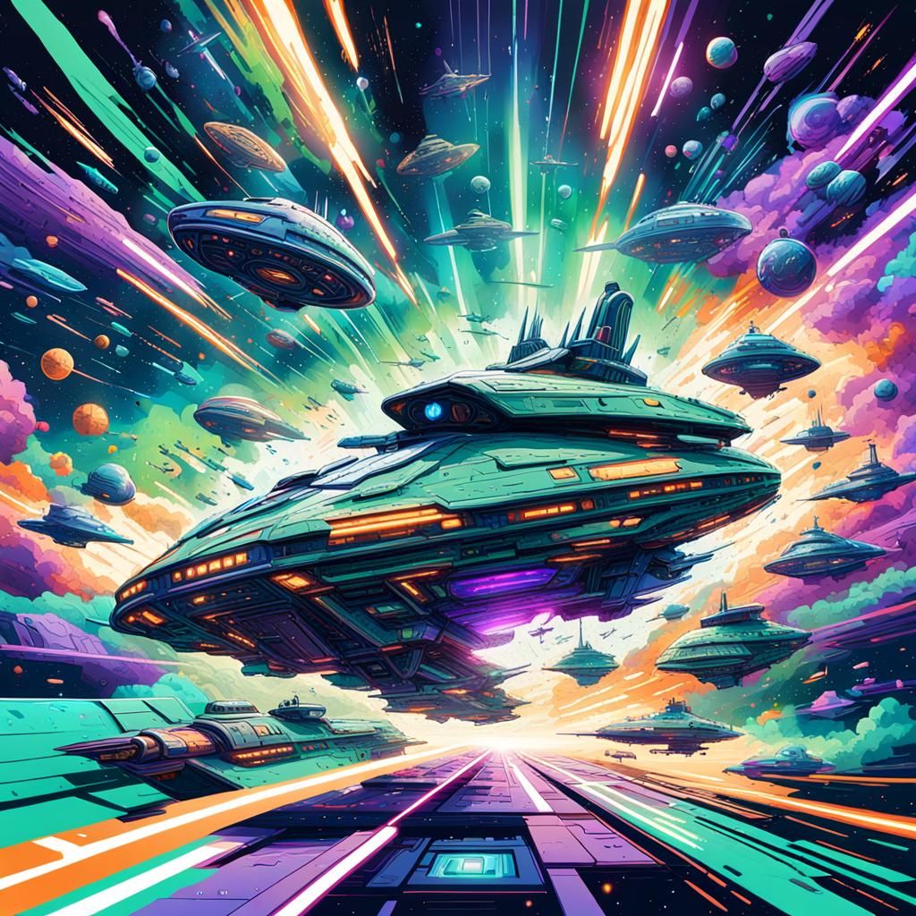 Abstract Space Battle with Intertwined Elements