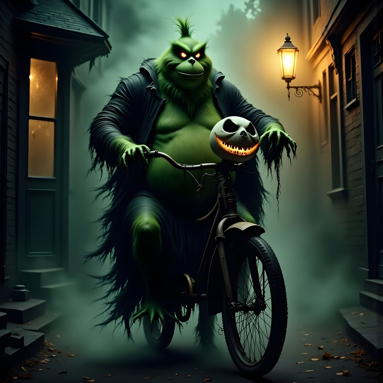 Grinch and Jack Skellington Tricycle Ride