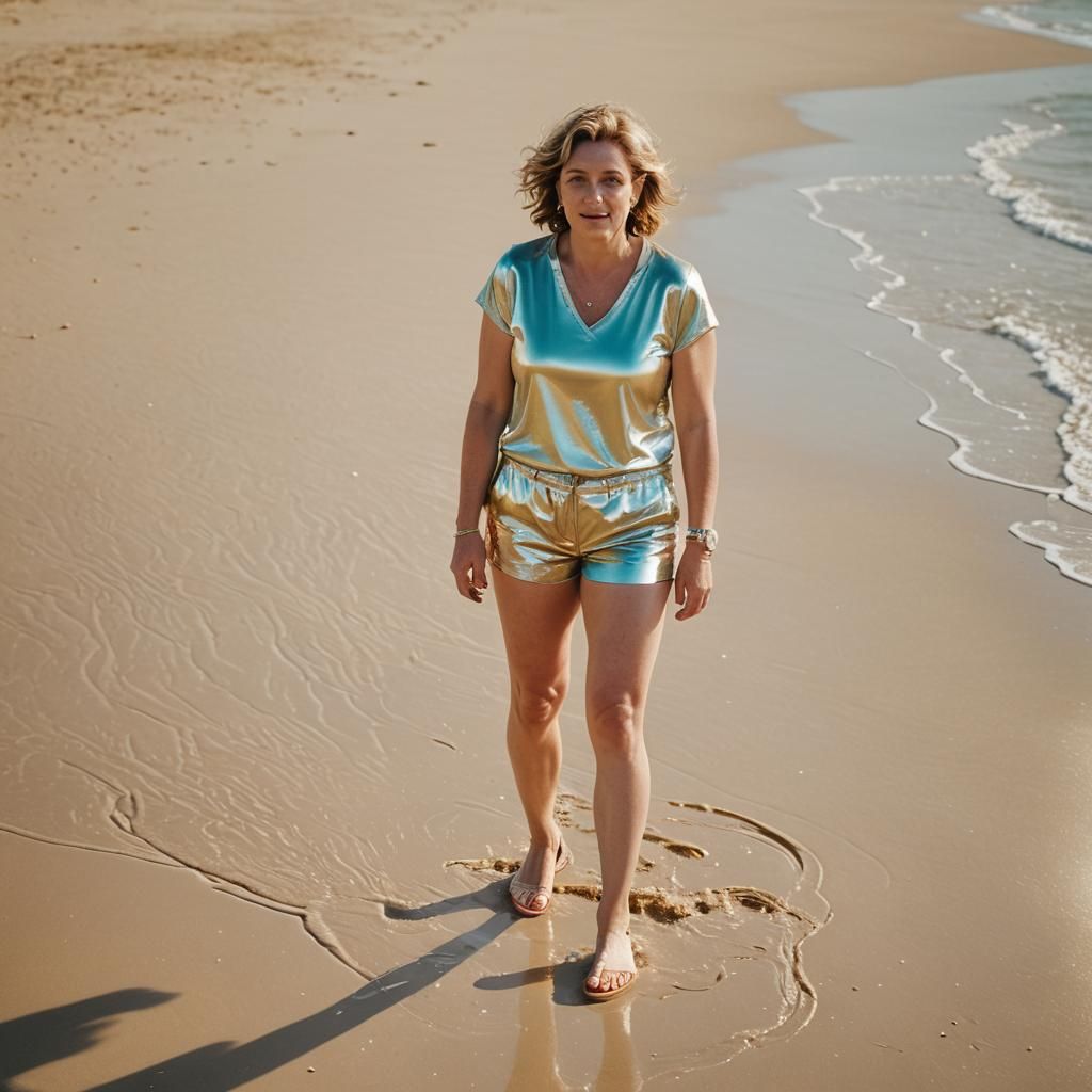 Caroline Quentin Editorial Beach Photo in Pastel Colors
