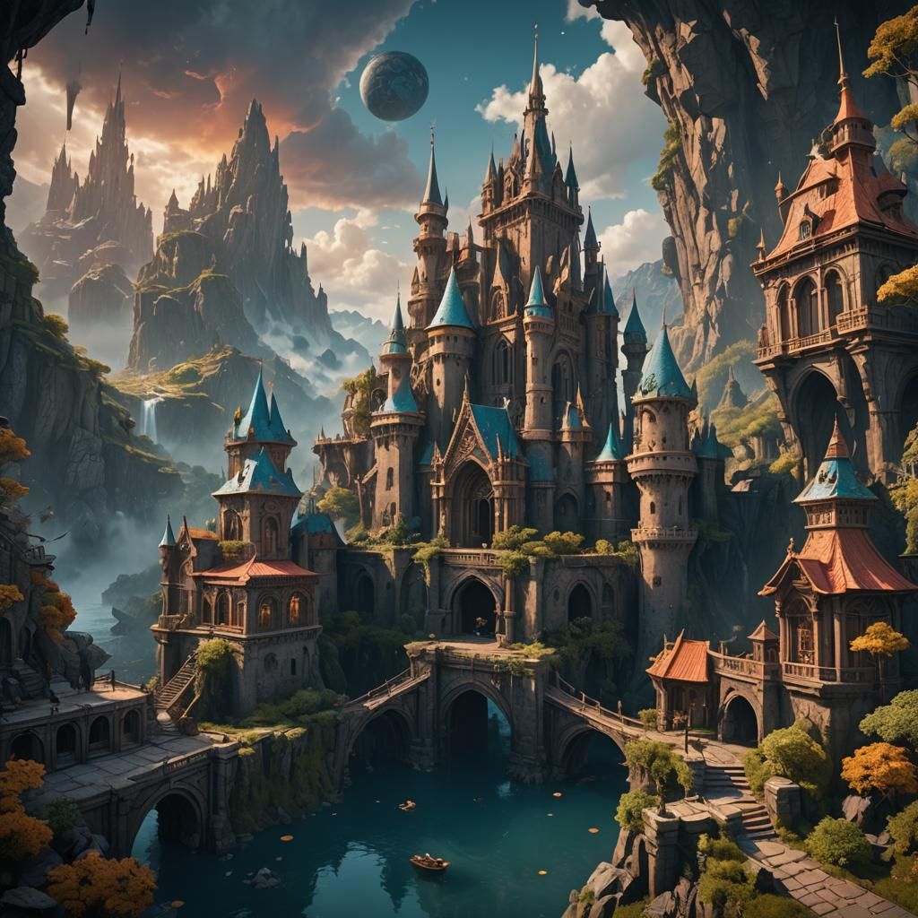 Fantastical Matte Painting with Intricate Detail
