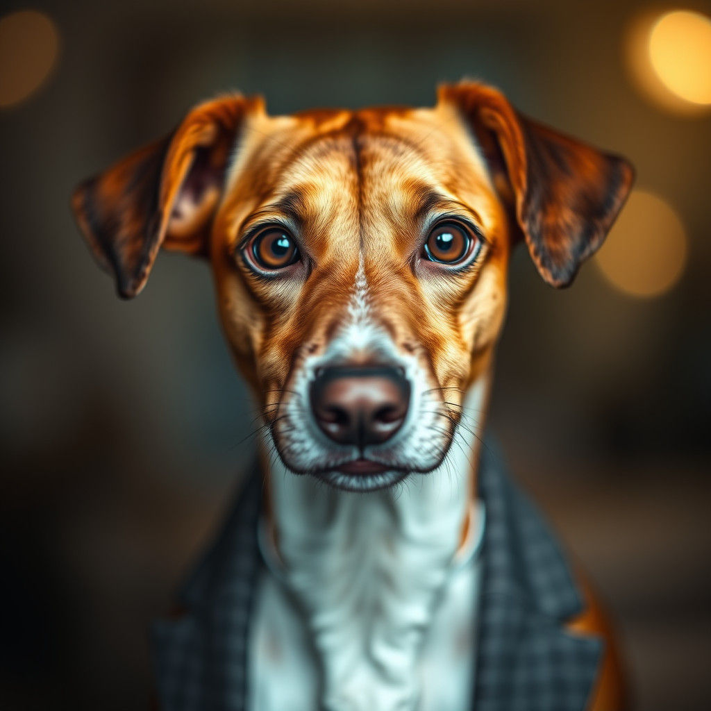 Photorealistic Portrait of Courage the Cowardly Dog