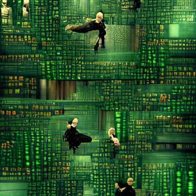 Matrix-Style Green Code Cascade on Screen