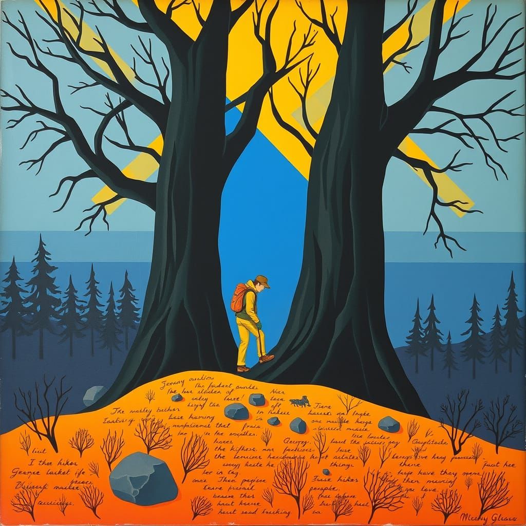 Lost Hikers in Cubist Geometry Landscape