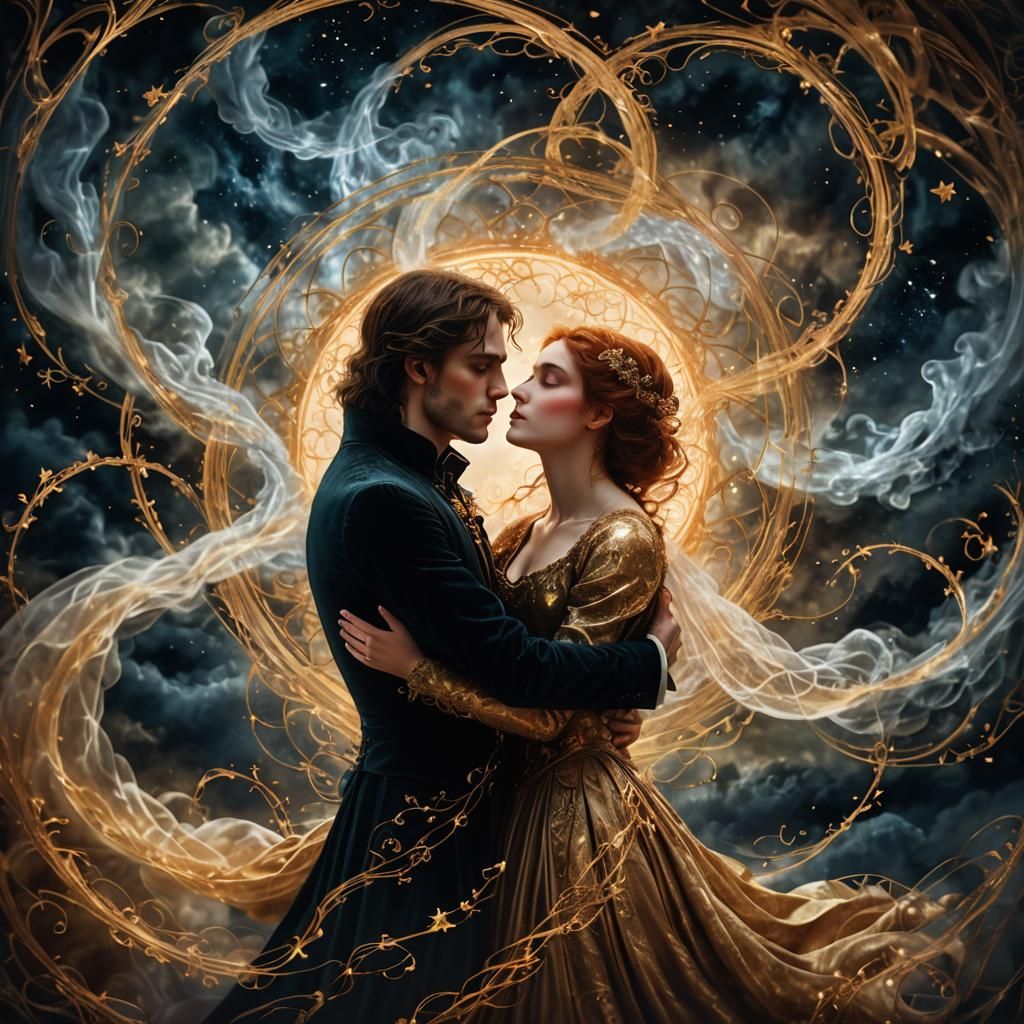 Ethereal Vampire Embracing Divine Power: Digital Art