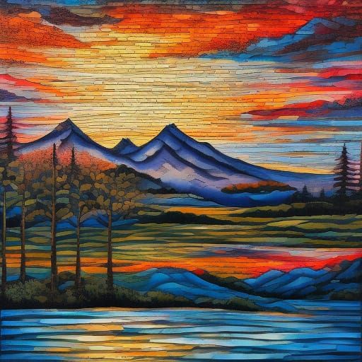 Ancient Sakura Tree in Japanese Landscape