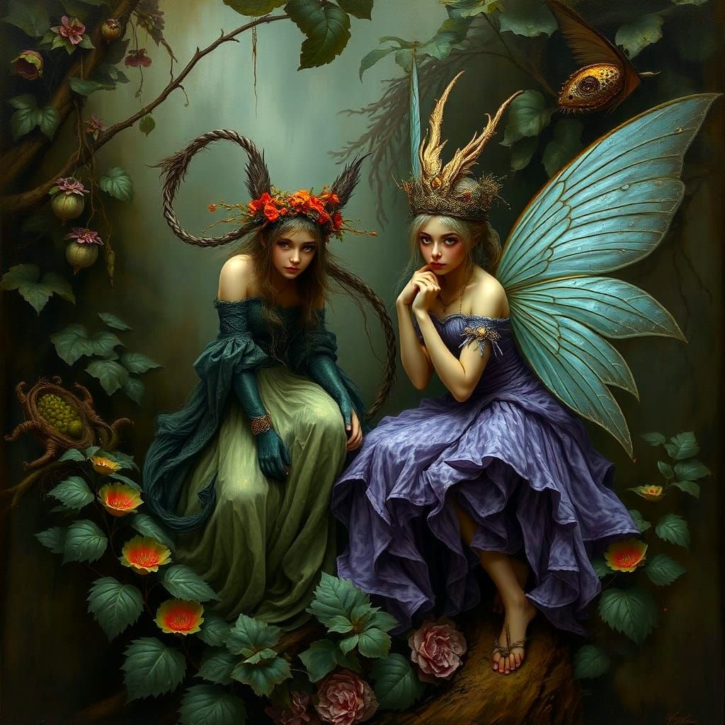 Fairies as Oil Painting in Goya Style