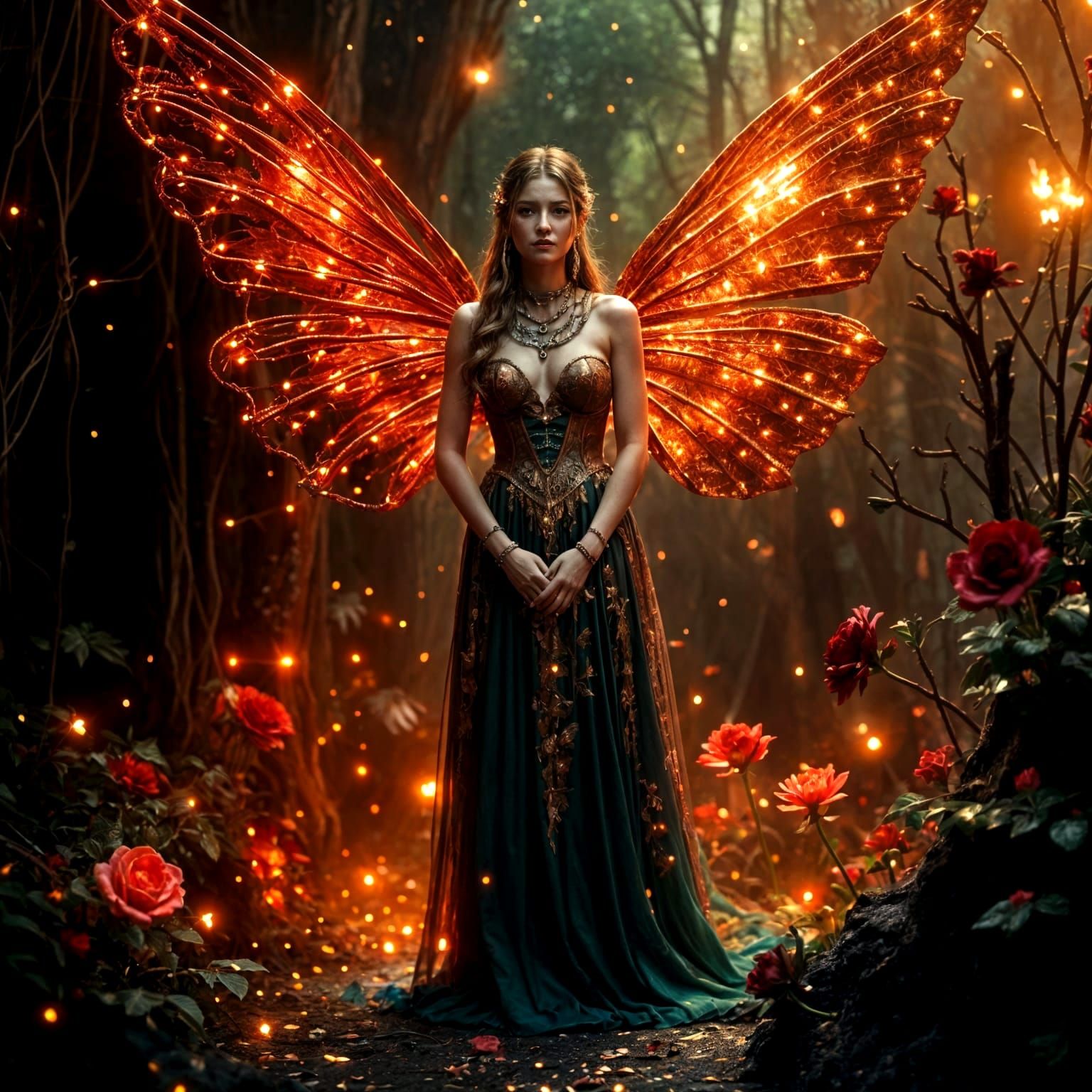 Chained Fairy Lost in Fiery Depths