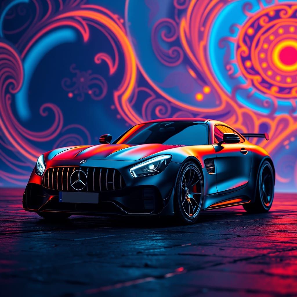 Futuristic Mercedes AMG in Fantasy Concept Art Style