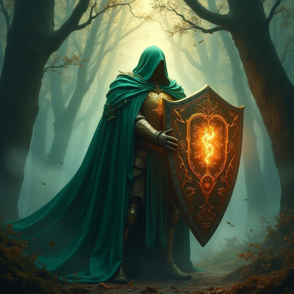 Mystical Knight in Emerald Armor, Dark Forest