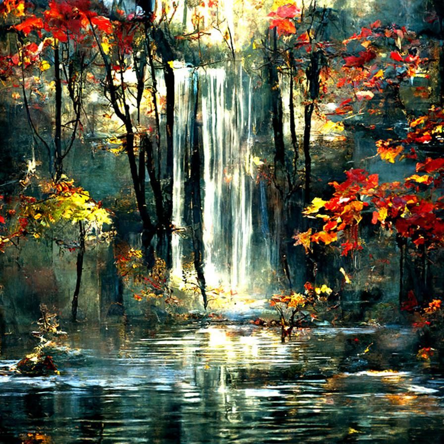 Autumn waterfall
