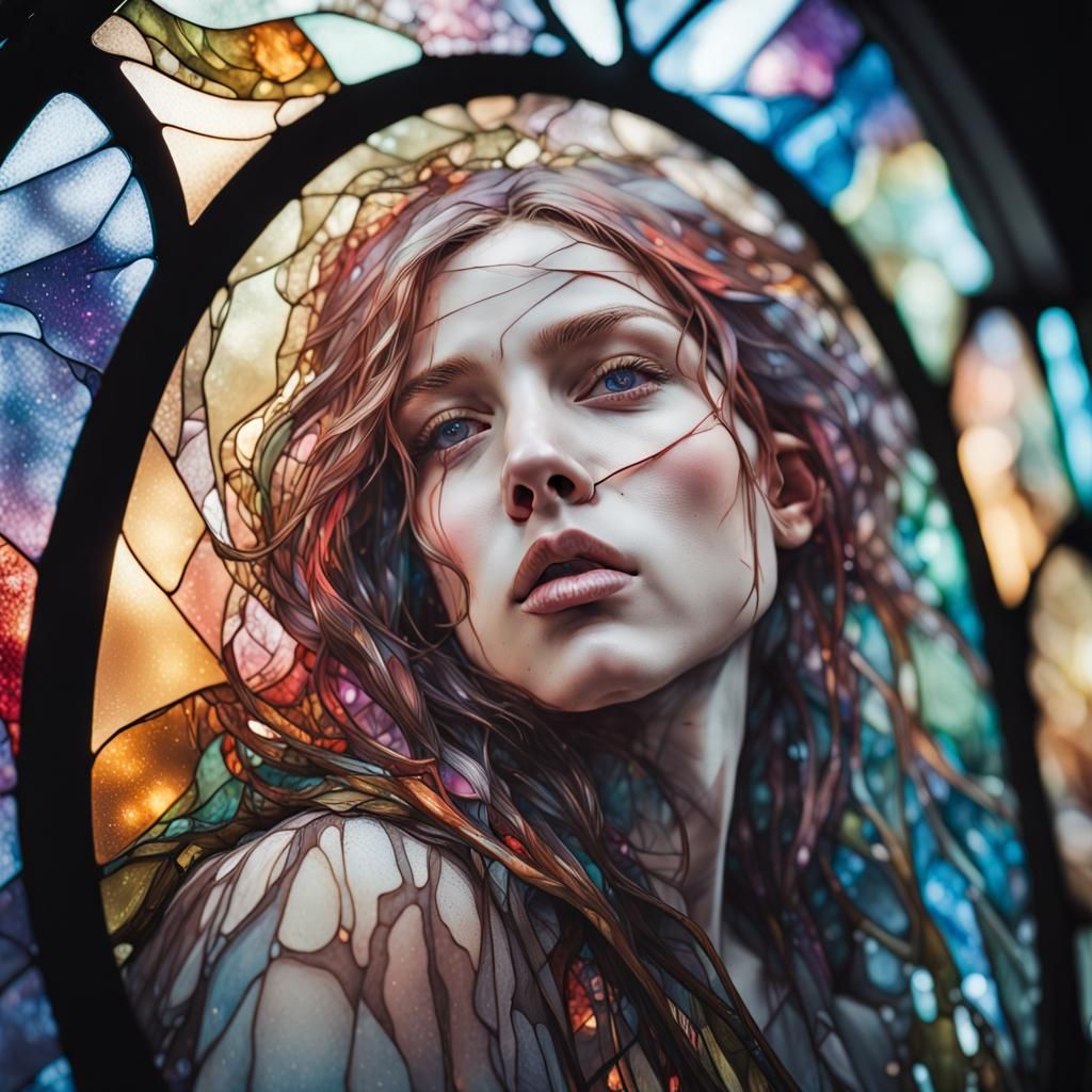 Hyper-Detailed Stained Glass Digital Illustration