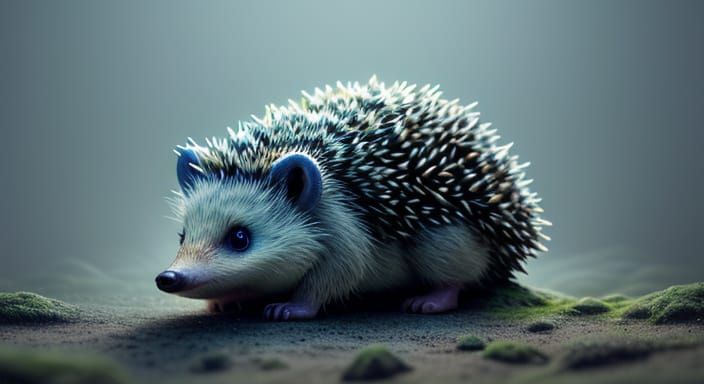 Curious Hedgehog Steps into Mystical Ethereal Vapor