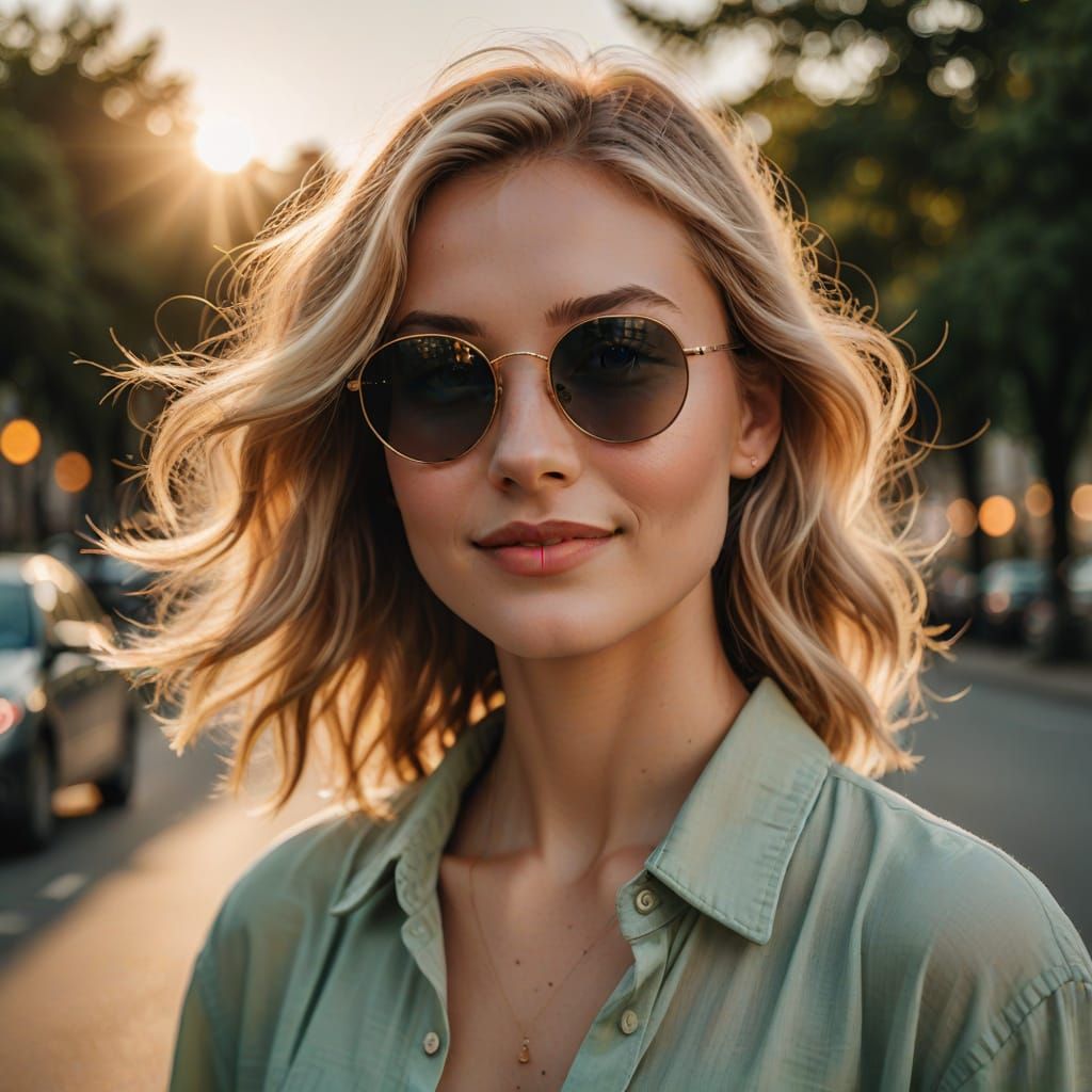 Elegant Blonde Woman in Soft Focus