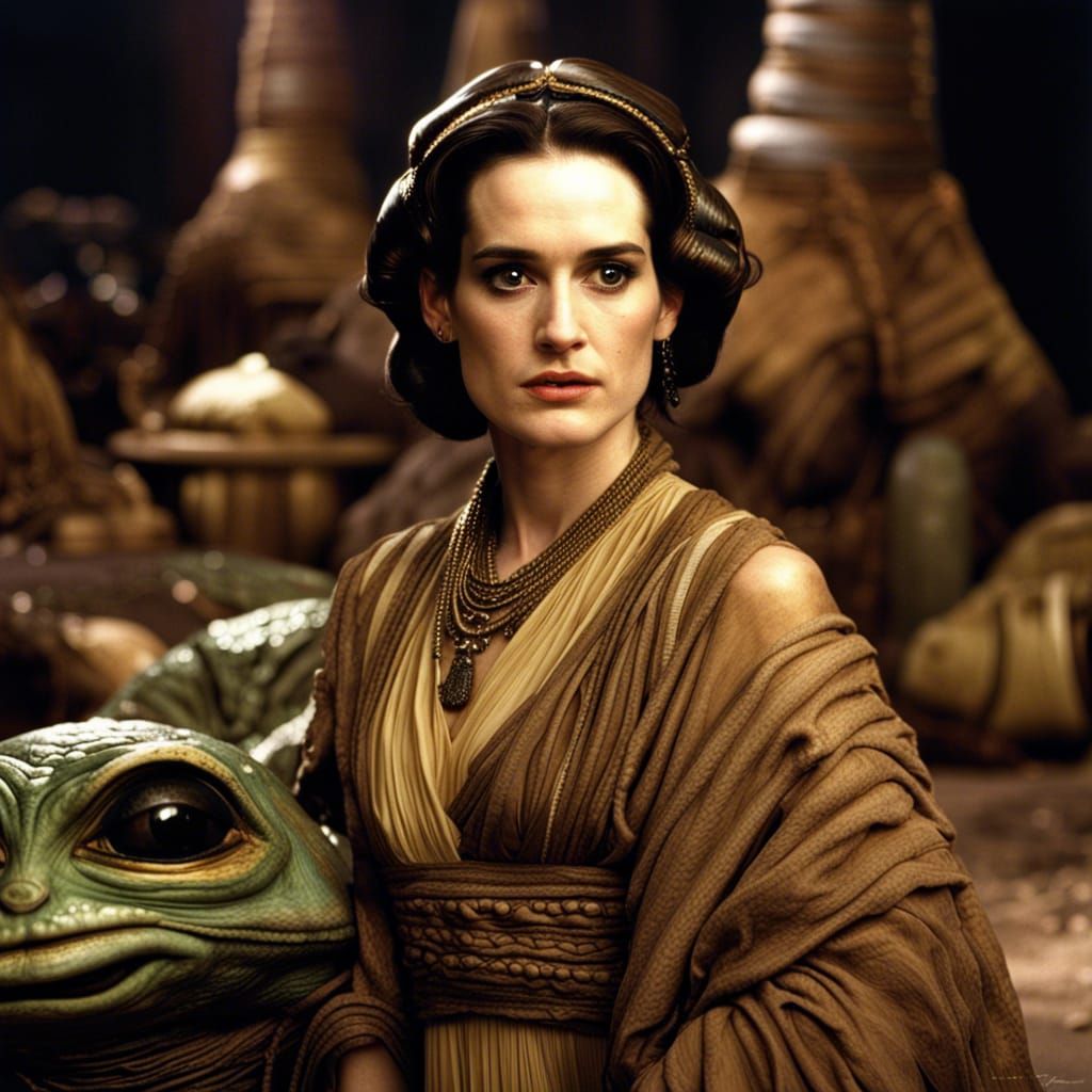 Winona Ryder as Jabba Courtesan: Hyperrealistic Portrait