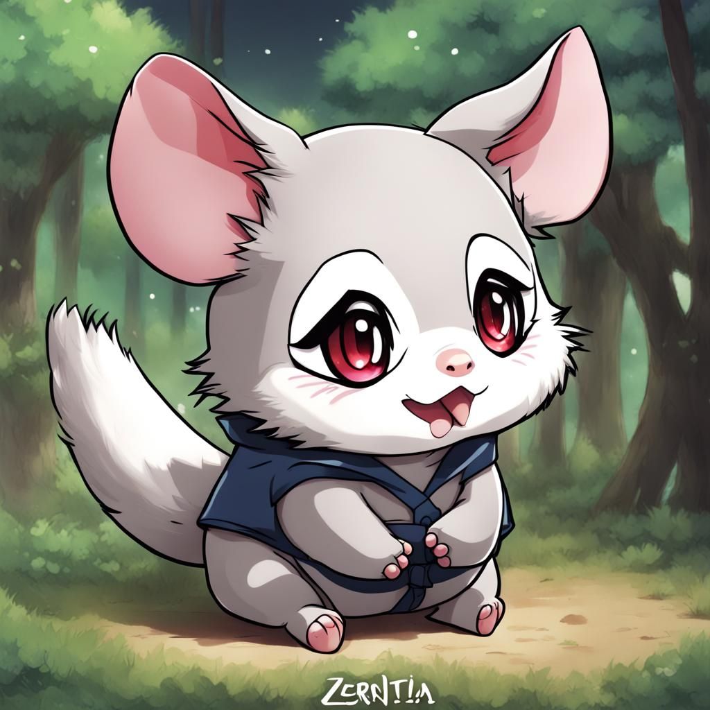 Anime Possum Chibi in Japanese Manga Style