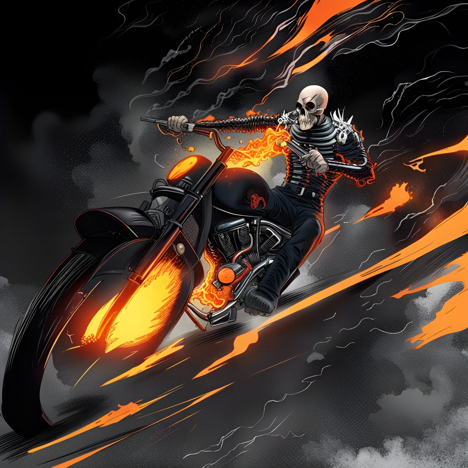 Ghost Rider AI Image: A Fiery Specter