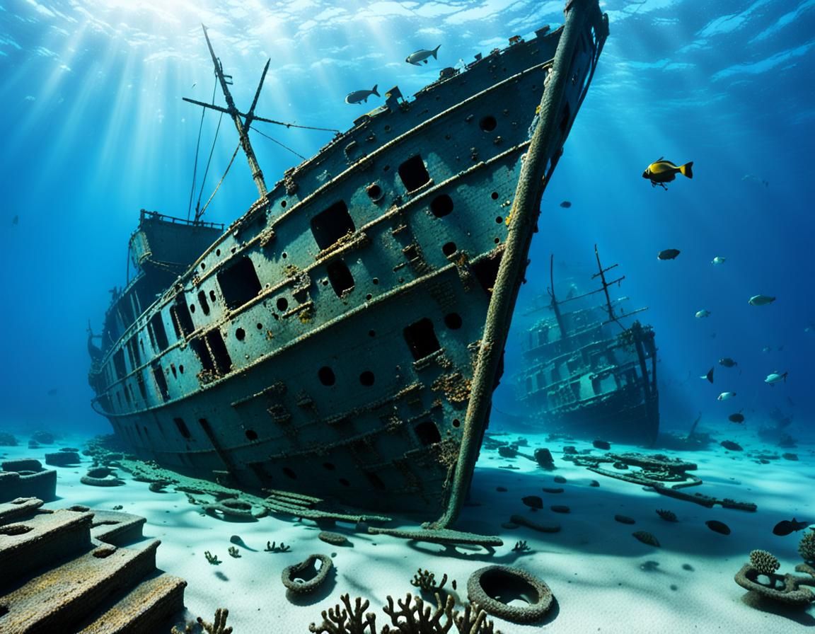 Underwater Shipwreck Scene