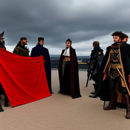 Vampire Lords Peace Meeting in Pre-Raphaelite Style