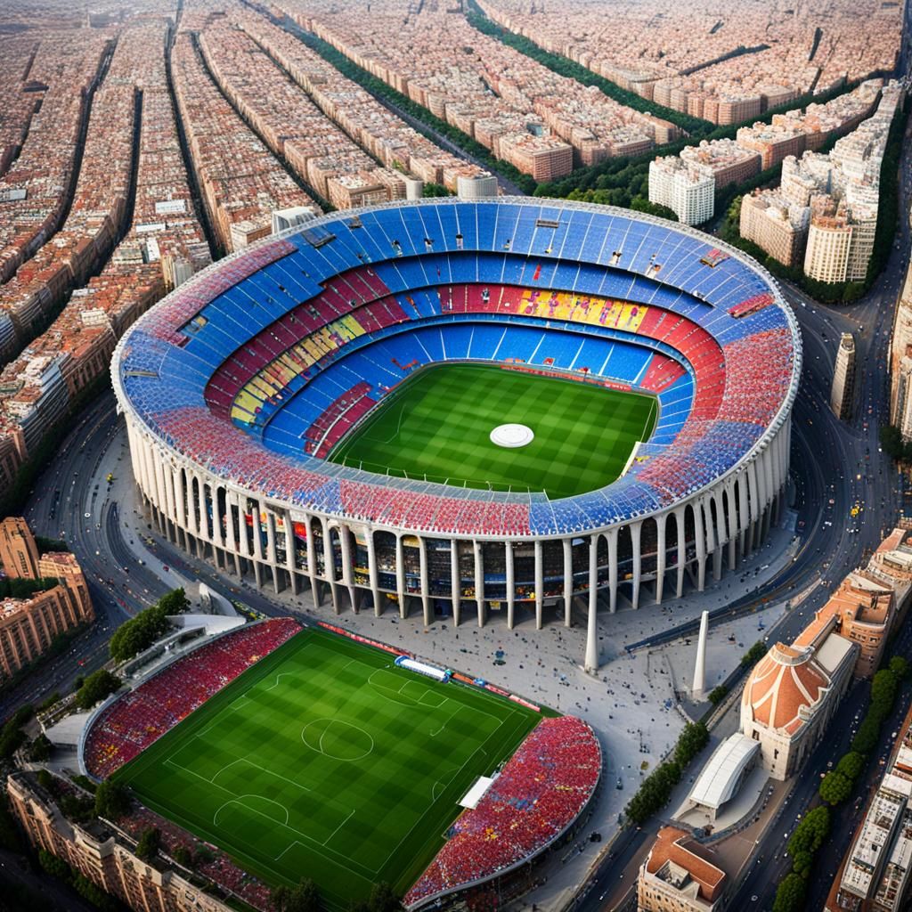 FC Barcelona Stadium Next to Sagrada Familia