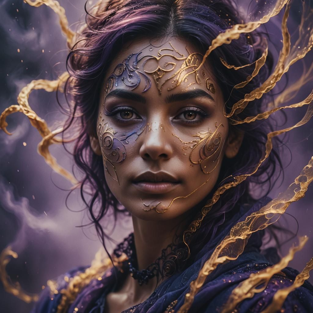 Mysterious Transformation Portrait in Cinematic Film Aesthet...