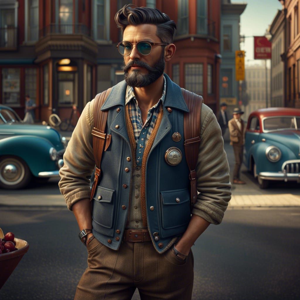 Male hipster from 40's