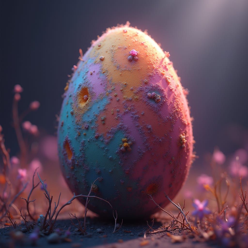 Hyperrealistic Easter Egg in Vibrant Colors