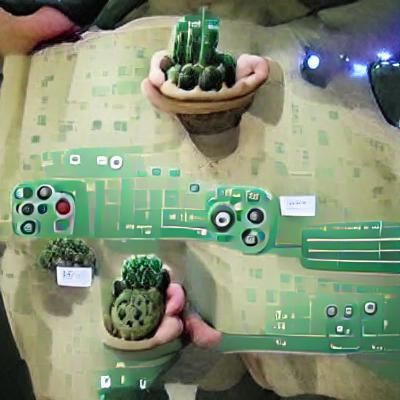 Cactus Video Game Controller: Digital Art