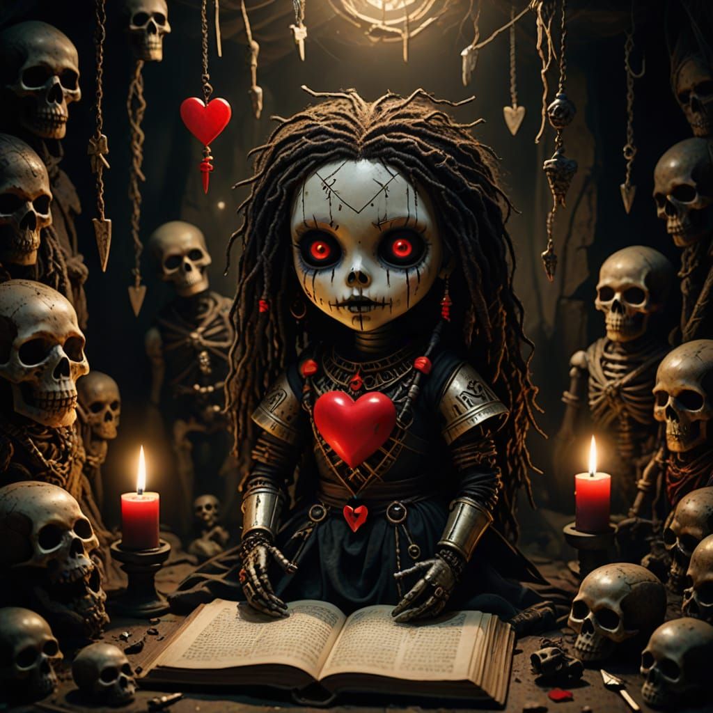 Ethereal Voodoo Doll Amidst Shadows