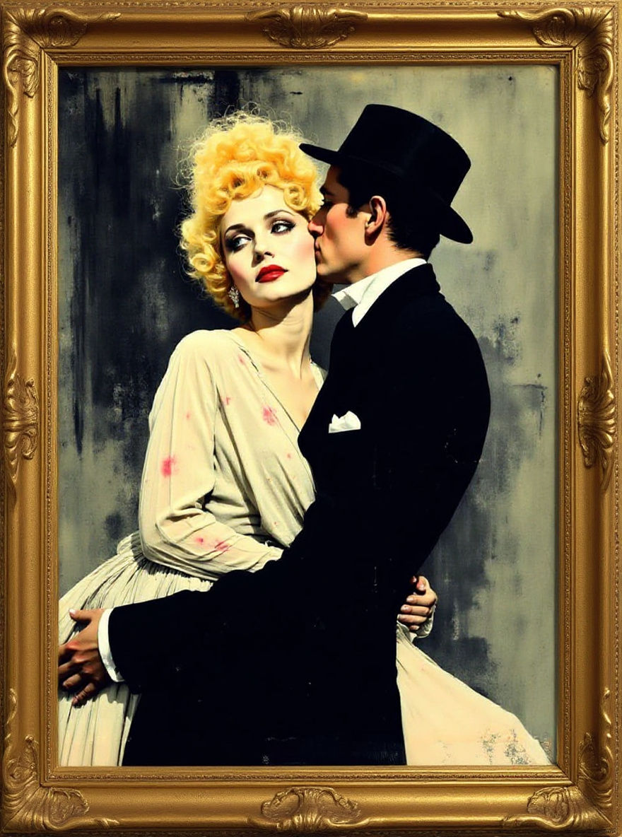 Vintage Fashion Illustration in Rene Gruau Style