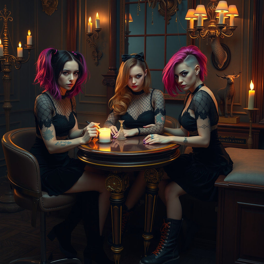 Gothic Teens at Ornate Nail Salon