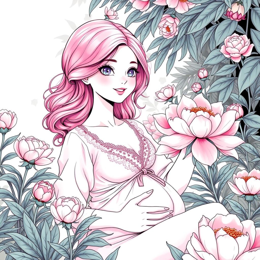 Garden Goddess in Art Nouveau Style