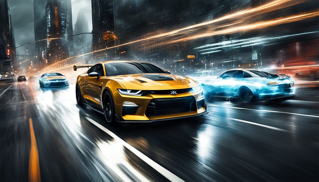 High Speed Car Chase in City Traffic