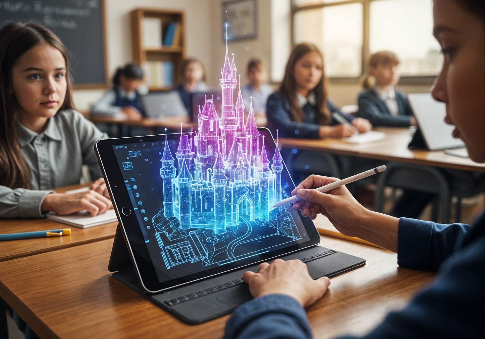Fairytale Castle Blueprint Rises from iPad Screen