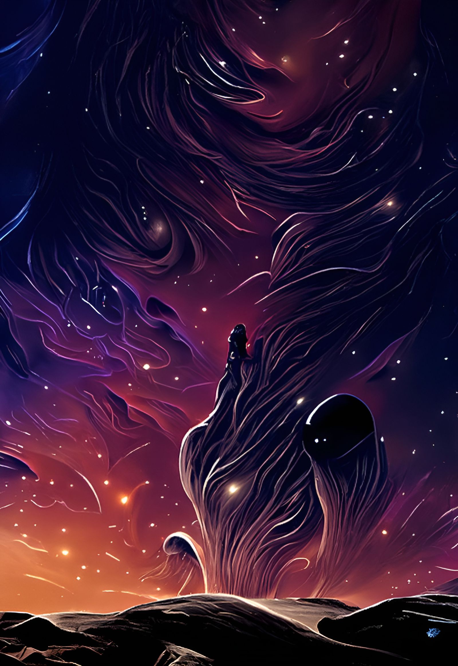 Chaotic Cosmic Landscape in Digital Matte Art