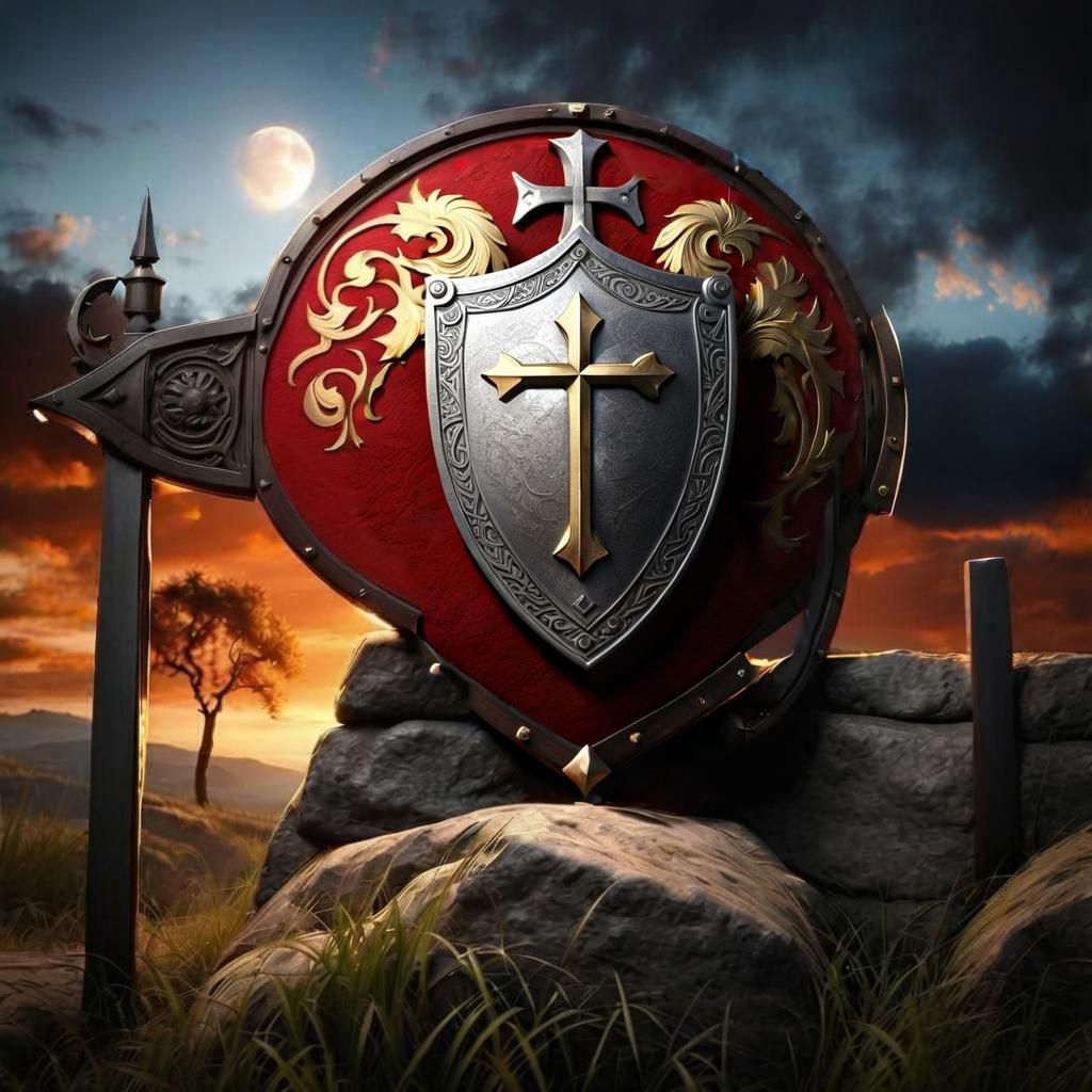 Spartan Warrior Shield with Greek Cross Design